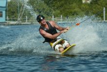 Knee Skiis avaialble inside Wet and wild water park in orlando. Orlando Group getaways offers group discount tickets to Wet and wild orlando.