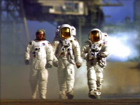 Astronauts walking at the Kennedy Space Center. Get discounts and tickets from orlando group getaways.